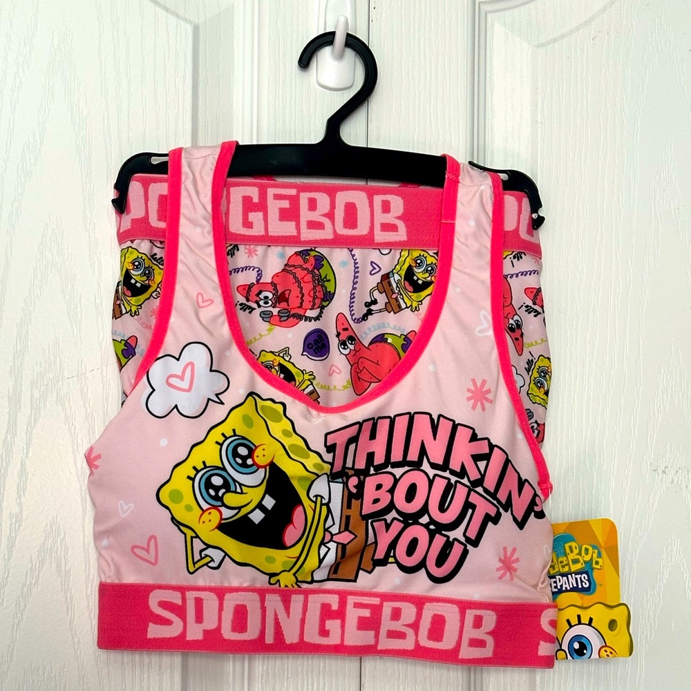 NWT - SpongeBob SquarePants Pink Pajama Set